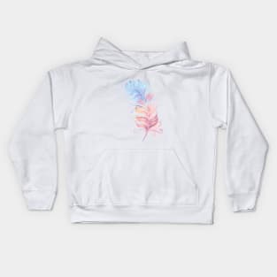 Fluffy Powder Feather Kids Hoodie